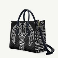 Ma Maori Ta Moko Poutama Art Leather Bag LT9 White - Polynesian Pride