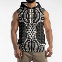 Ma Maori Ta Moko Poutama Art Sleeveless Zip Hoodie LT9 - Polynesian Pride