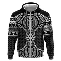 Ma Maori Ta Moko Poutama Art Zip Hoodie