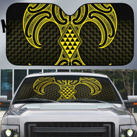 Mahi-dawg Maori Ta Moko Poutama Art Auto Sun Shade LT9 Yellow - Polynesian Pride