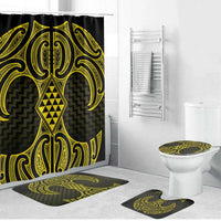 Mahi-dawg Maori Ta Moko Poutama Art Bathroom Set LT9 Bathroom Set (4 pcs) Yellow - Polynesian Pride