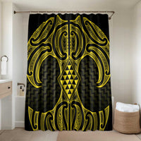 Mahi-dawg Maori Ta Moko Poutama Art Bathroom Set LT9 Shower Curtain Only Yellow - Polynesian Pride