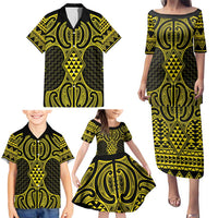 Mahi-dawg Maori Ta Moko Poutama Art Family Matching Puletasi and Hawaiian Shirt