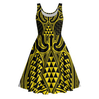 Mahi-dawg Maori Ta Moko Poutama Art Midi Dress - Polynesian Pride