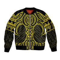 Mahi-dawg Maori Ta Moko Poutama Art Sleeve Zip Bomber Jacket