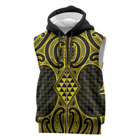 Mahi-dawg Maori Ta Moko Poutama Art Sleeveless Zip Hoodie - Polynesian Pride