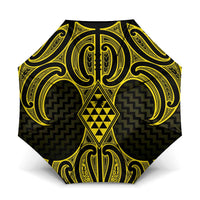 Mahi-dawg Maori Ta Moko Poutama Art Umbrella LT9 One Size Folded 11.42 inch Opened Diameter 37.4 inch Yellow - Polynesian Pride