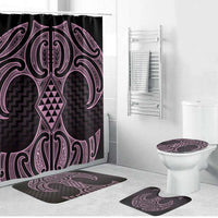Mawhero Maori Ta Moko Poutama Art Bathroom Set LT9 Bathroom Set (4 pcs) Pink - Polynesian Pride
