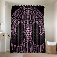 Mawhero Maori Ta Moko Poutama Art Bathroom Set LT9 Shower Curtain Only Pink - Polynesian Pride