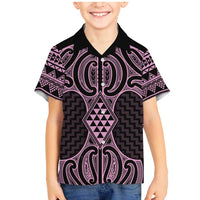 Mawhero Maori Ta Moko Poutama Art Family Matching Mermaid Dress and Hawaiian Shirt