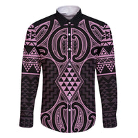 Mawhero Maori Ta Moko Poutama Art Family Matching Off The Shoulder Long Sleeve Dress and Hawaiian Shirt
