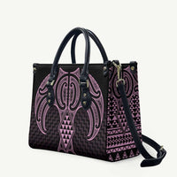 Mawhero Maori Ta Moko Poutama Art Leather Bag LT9 Pink - Polynesian Pride