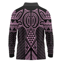 Mawhero Maori Ta Moko Poutama Art Long Sleeve Polo Shirt