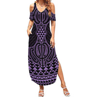 Waiporoporo Maori Ta Moko Poutama Art Family Matching Summer Maxi Dress and Hawaiian Shirt