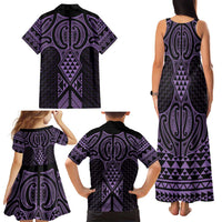 Waiporoporo Maori Ta Moko Poutama Art Family Matching Tank Maxi Dress and Hawaiian Shirt