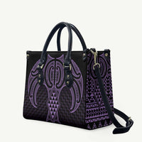 Waiporoporo Maori Ta Moko Poutama Art Leather Bag LT9 Purple - Polynesian Pride