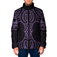 Waiporoporo Maori Ta Moko Poutama Art Padded Jacket - Polynesian Pride