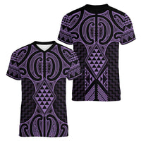 Waiporoporo Maori Ta Moko Poutama Art Women V-Neck T-Shirt