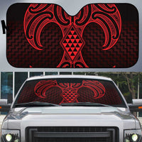 Whero Maori Ta Moko Poutama Art Auto Sun Shade LT9 Red - Polynesian Pride