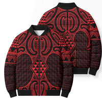 Whero Maori Ta Moko Poutama Art Bomber Puffer Jacket - Polynesian Pride