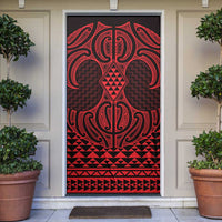Whero Maori Ta Moko Poutama Art Door Cover LT9 Red - Polynesian Pride