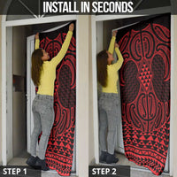 Whero Maori Ta Moko Poutama Art Door Cover LT9 - Polynesian Pride