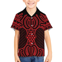 Whero Maori Ta Moko Poutama Art Family Matching Long Sleeve Bodycon Dress and Hawaiian Shirt