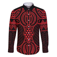Whero Maori Ta Moko Poutama Art Family Matching Mermaid Dress and Hawaiian Shirt