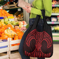 Whero Maori Ta Moko Poutama Art Grocery Bag