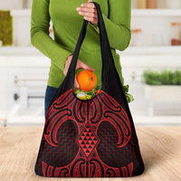 Whero Maori Ta Moko Poutama Art Grocery Bag