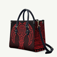 Whero Maori Ta Moko Poutama Art Leather Bag LT9 Red - Polynesian Pride