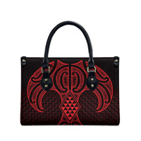 Whero Maori Ta Moko Poutama Art Leather Bag LT9 - Polynesian Pride