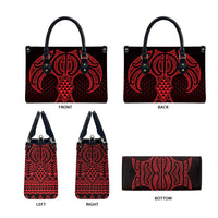 Whero Maori Ta Moko Poutama Art Leather Bag LT9 - Polynesian Pride
