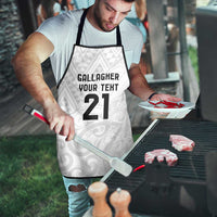 New Zealand Rangatira Custom Apron All White Niho Taniwha Maori Tribal LT9 - Polynesian Pride