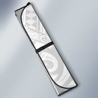 New Zealand Rangatira Custom Auto Sun Shade All White Niho Taniwha Maori Tribal LT9 - Polynesian Pride