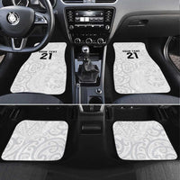 New Zealand Rangatira Custom Car Mats All White Niho Taniwha Maori Tribal