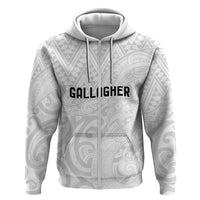 New Zealand Rangatira Custom Hoodie All White Niho Taniwha Maori Tribal