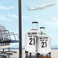 New Zealand Rangatira Custom Luggage Cover All White Niho Taniwha Maori Tribal