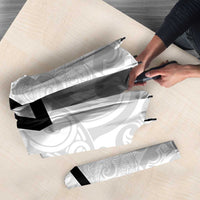 New Zealand Rangatira Custom Umbrella All White Niho Taniwha Maori Tribal LT9 - Polynesian Pride