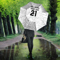 New Zealand Rangatira Custom Umbrella All White Niho Taniwha Maori Tribal LT9 - Polynesian Pride