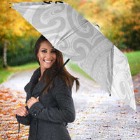 New Zealand Rangatira Custom Umbrella All White Niho Taniwha Maori Tribal LT9 - Polynesian Pride