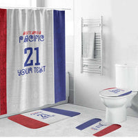 New Zealand Rugby Pacific Personalised Bathroom Set Maori Style Tribal Tapa Pattern LT9 Bathroom Set (4 pcs) White - Polynesian Pride