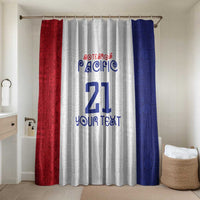 New Zealand Rugby Pacific Personalised Bathroom Set Maori Style Tribal Tapa Pattern LT9 Shower Curtain Only White - Polynesian Pride