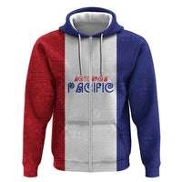 New Zealand Rugby Pacific Personalised Zip Hoodie Maori Style Tribal Tapa Pattern