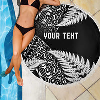 New Zealand Rugby Pacific Personalised Beach Blanket All Black Maori Pasifika Fern Pattern