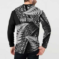 New Zealand Rugby Pacific Personalised Button Sweatshirt All Black Maori Pasifika Fern Pattern