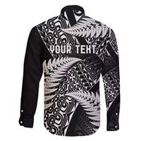 New Zealand Rugby Pacific Personalised Family Matching Off The Shoulder Long Sleeve Dress and Hawaiian Shirt All Black Maori Pasifika Fern Pattern