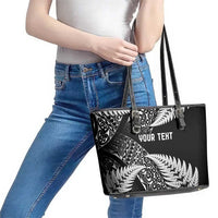 New Zealand Rugby Pacific Personalised Leather Tote Bag All Black Maori Pasifika Fern Pattern