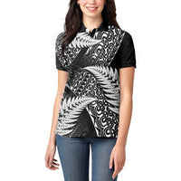New Zealand Rugby Pacific Personalised Women Polo Shirt All Black Maori Pasifika Fern Pattern