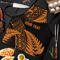 New Zealand Rugby Pacific Personalised Apron All Gold Maori Pasifika Fern Pattern LT9 Gold - Polynesian Pride